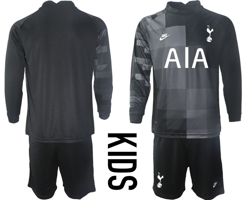 Youth 2021-2022 Club Tottenham black goalkeeper long sleeve blank Soccer Jersey
